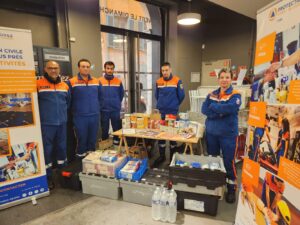 Collecte de la Protection Civile dans un magasin Monoprix